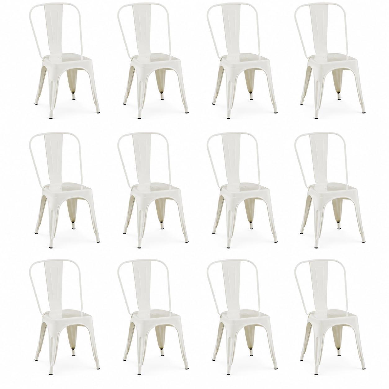 Rivbuio Metal Dining Chairs with Backrest, Stackable, Color, 2 Pack
