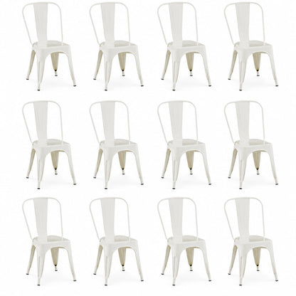 Rivbuio Metal Dining Chairs with Backrest, Stackable, Color, 2 Pack