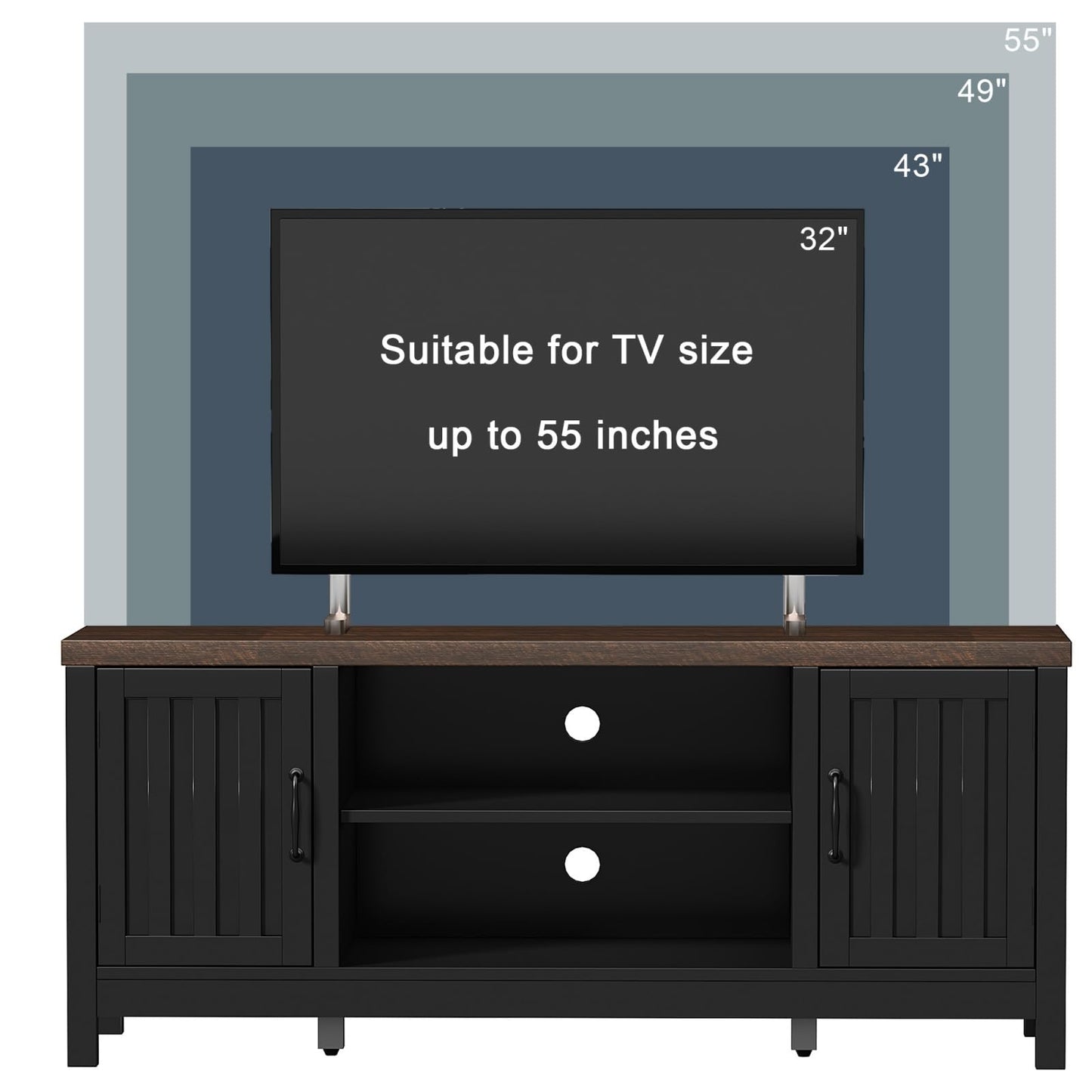 ChooChoo 54" Farmhouse TV Stand for TVs up to 65 inches