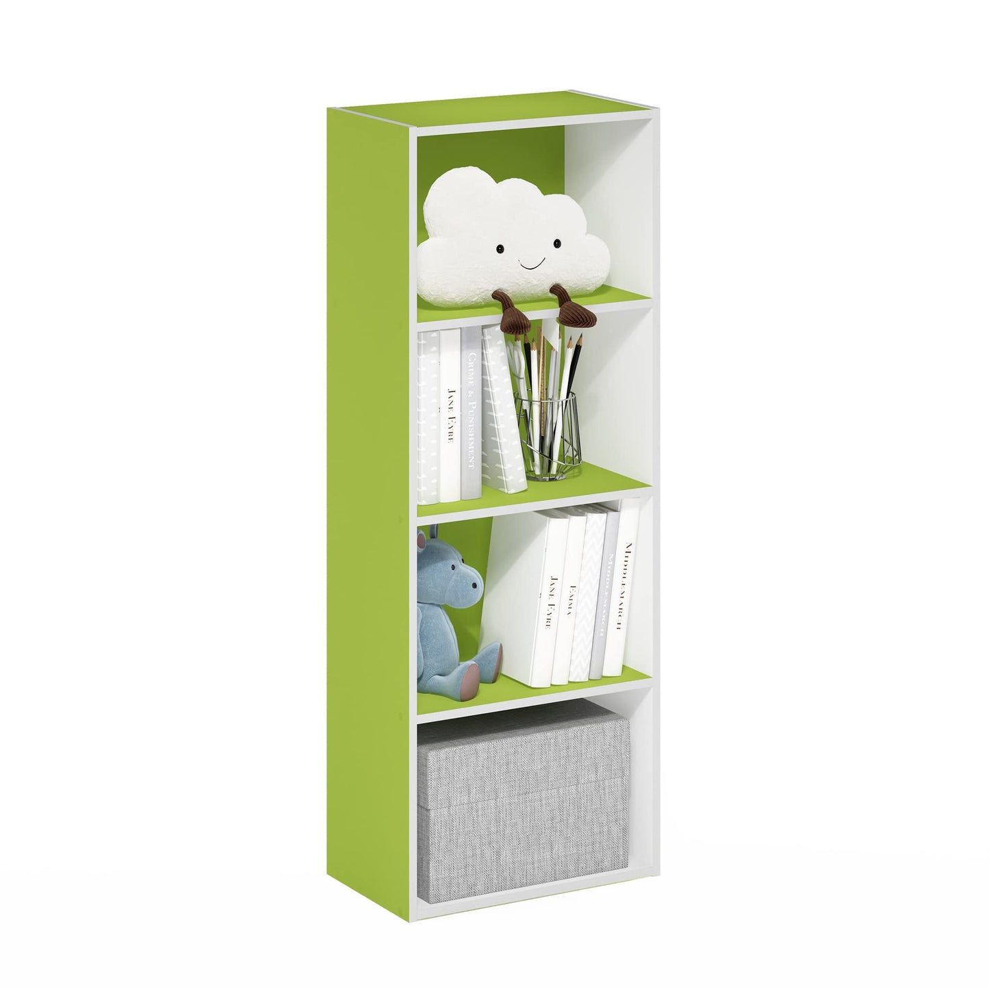 Tiered Wood Bookshelf with Open Storage Shelves for Home & Office