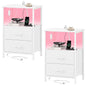 Somdot Nightstands with Charging Station & LED Light