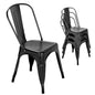 Farmhouse Metal Dining Chair with Stackable Indoor & Outdoor Design