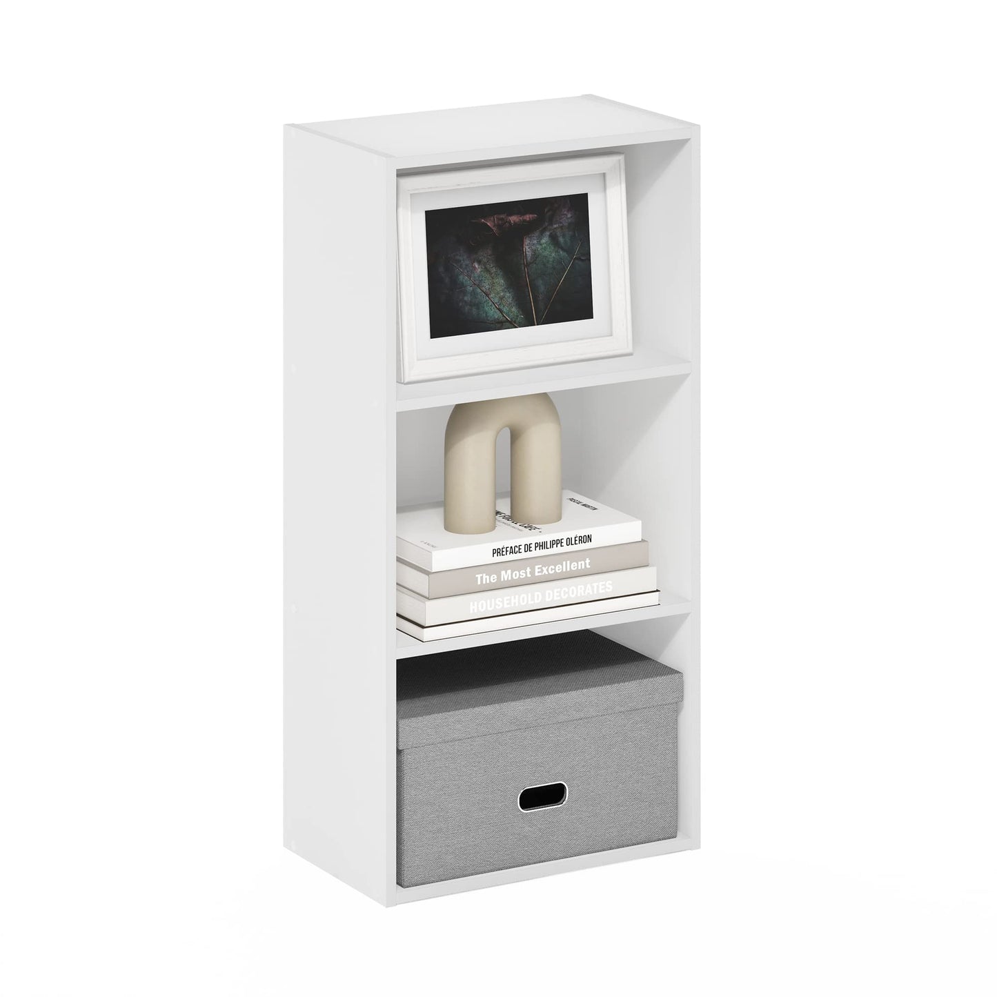 Tiered Wood Bookshelf with Open Storage Shelves for Home & Office