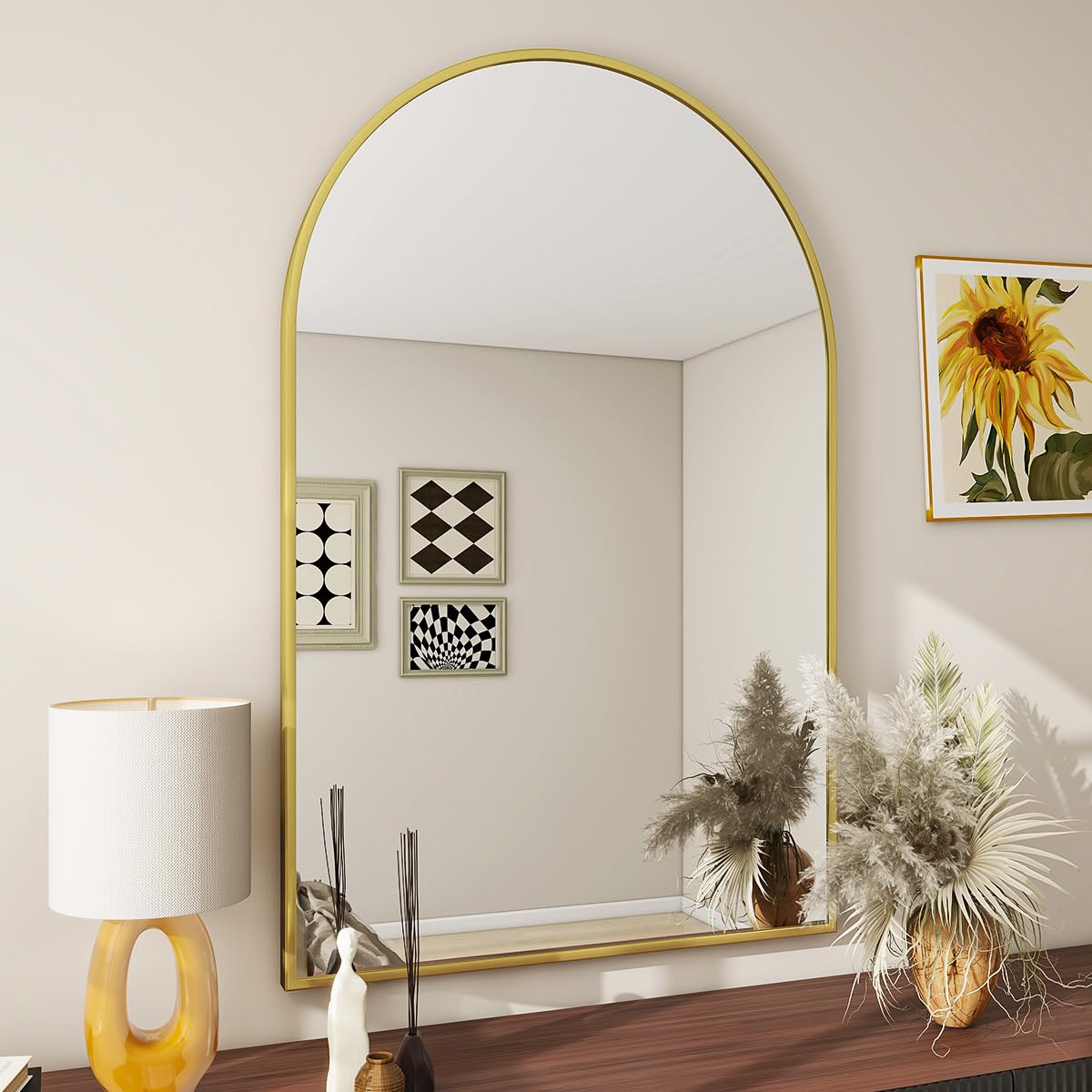 BEAUTYPEAK Arch Bathroom Wall Mirror