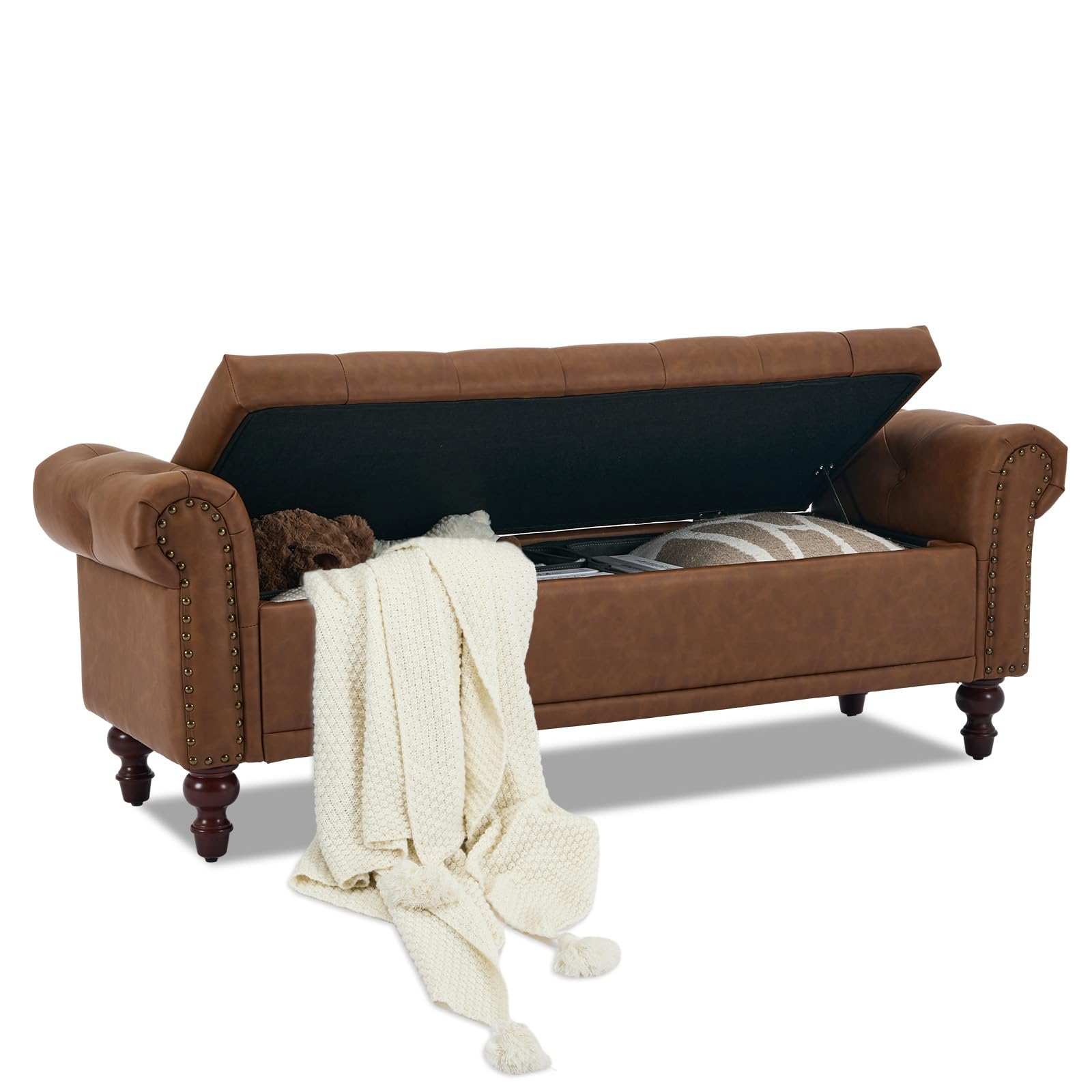 SOFTHION Upholstered Storage Bench