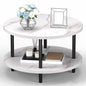 Round Coffee Table with Metal Frame for Living Room & Office
