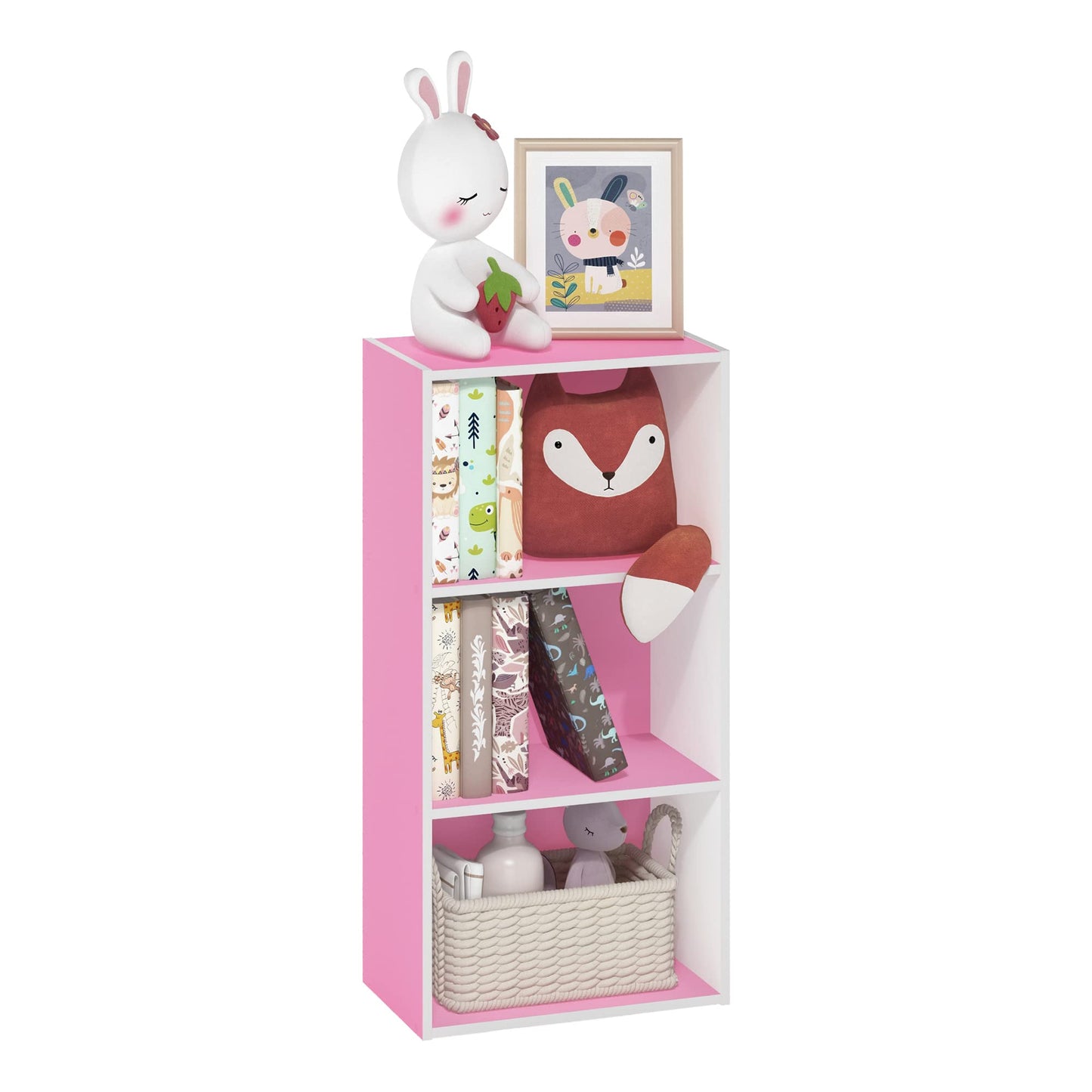 Tiered Wood Bookshelf with Open Storage Shelves for Home & Office