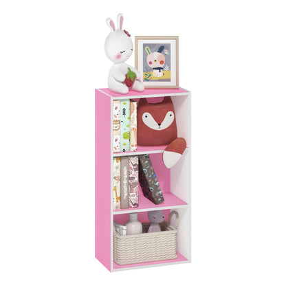 Tiered Wood Bookshelf with Open Storage Shelves for Home & Office