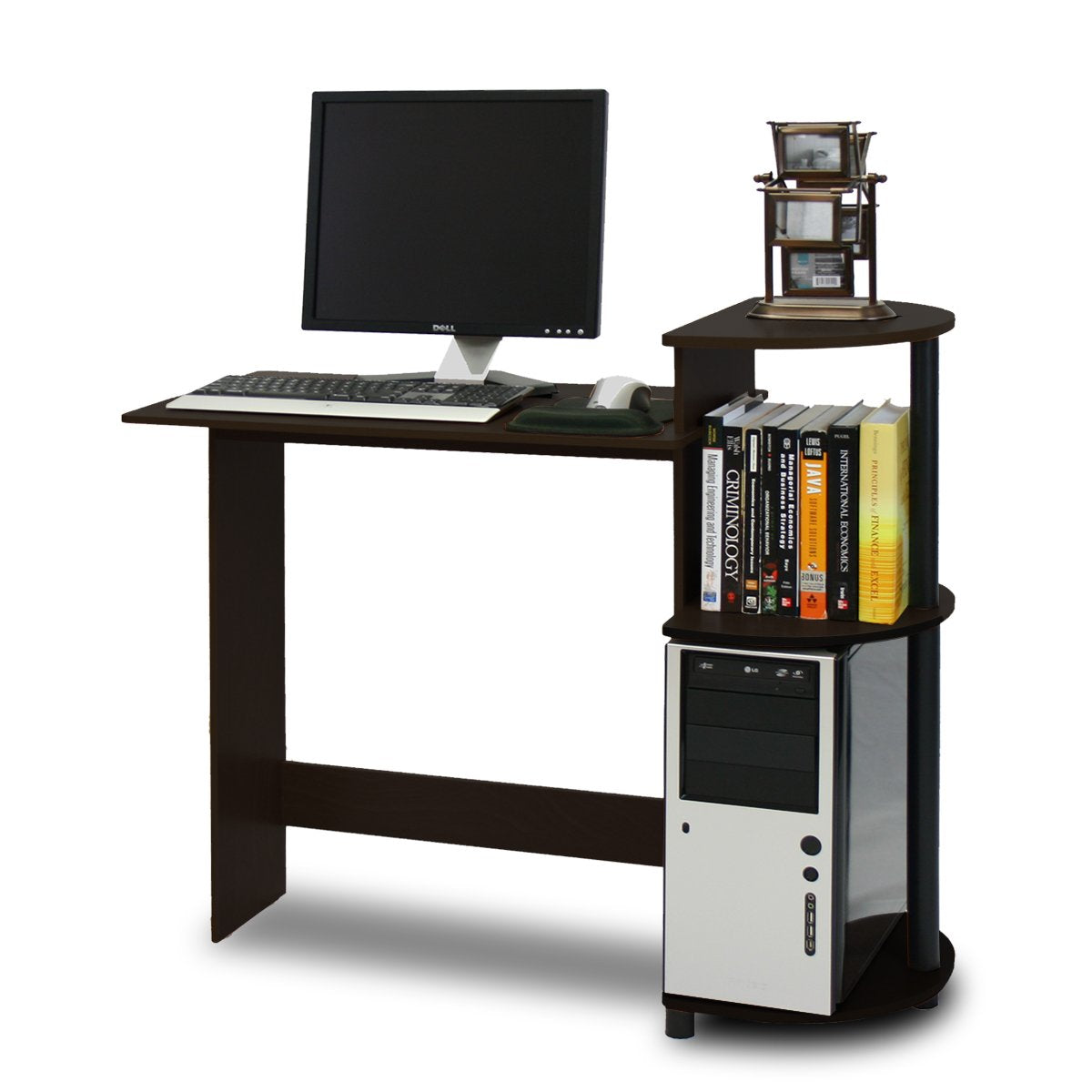 Computer Desk with Side Shelves for Home Office & Gaming Setup