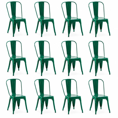 Rivbuio Metal Dining Chairs with Backrest, Stackable, Color, 2 Pack