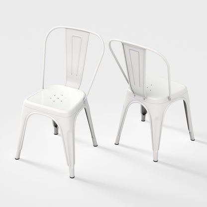 Rivbuio Metal Dining Chairs with Backrest, Stackable, Color, 2 Pack