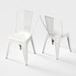 Rivbuio Metal Dining Chairs with Backrest, Stackable, Color, 2 Pack
