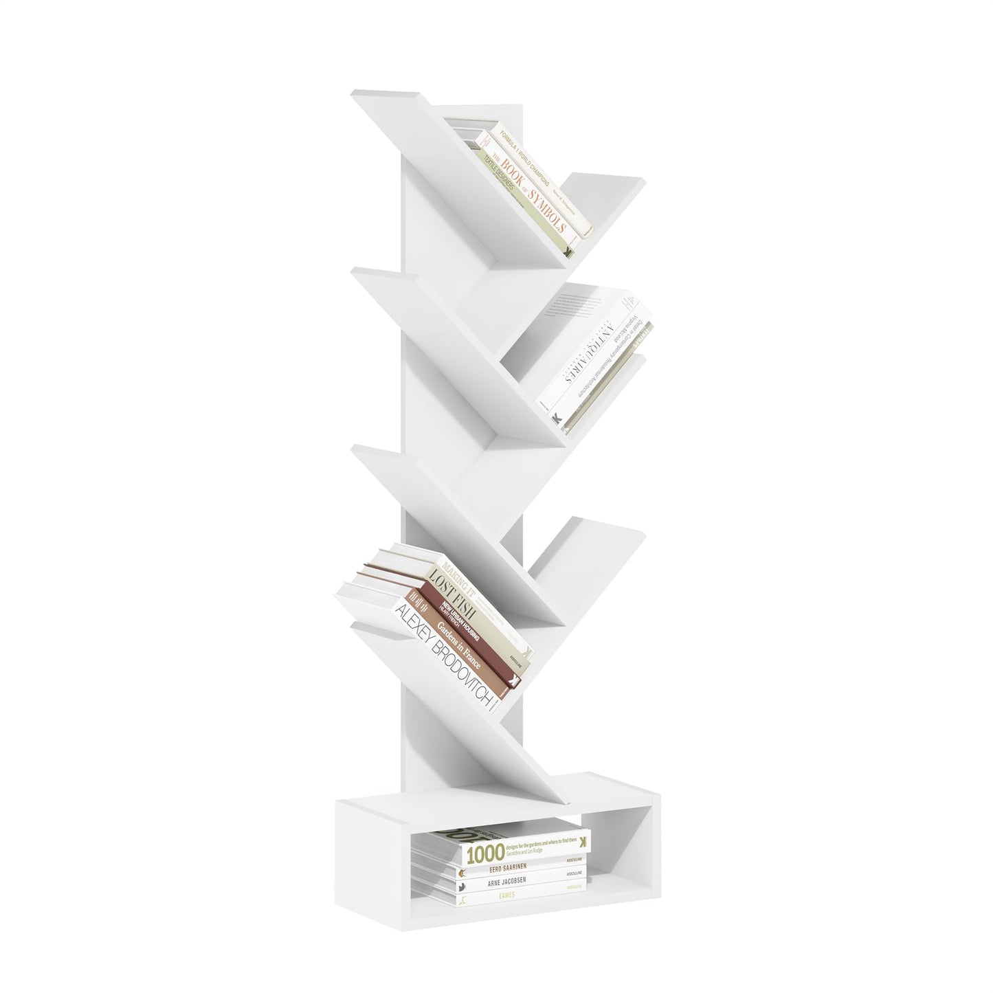 Tiered Wood Bookshelf with Open Storage Shelves for Home & Office