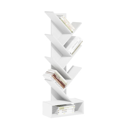 Tiered Wood Bookshelf with Open Storage Shelves for Home & Office