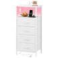 Somdot Nightstands with Charging Station & LED Light