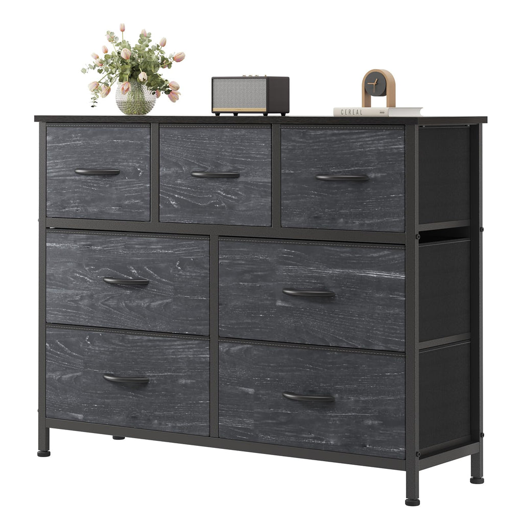 7 Drawer Fabric Dresser with Storage Bins and Steel Frame for Bedroom & Closet