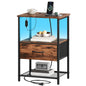 Somdot Nightstands with Charging Station & LED Light
