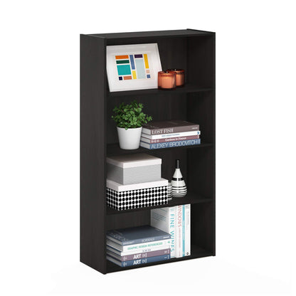 Tiered Wood Bookshelf with Open Storage Shelves for Home & Office