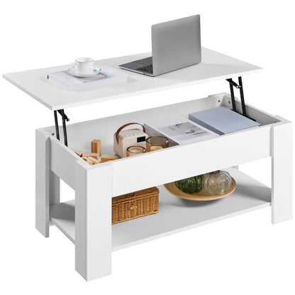 Lift Top Coffee Table with Hidden Storage Compartment for Living Room