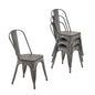 Farmhouse Metal Dining Chair with Stackable Indoor & Outdoor Design