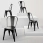 Rivbuio Metal Dining Chairs with Backrest, Stackable, Color, 2 Pack