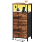 Somdot Nightstands with Charging Station & LED Light