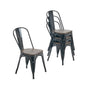 Farmhouse Metal Dining Chair with Stackable Indoor & Outdoor Design