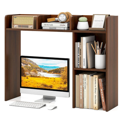3-Tier Desktop Bookshelf Organizer with Storage Shelves for Office & Dorm