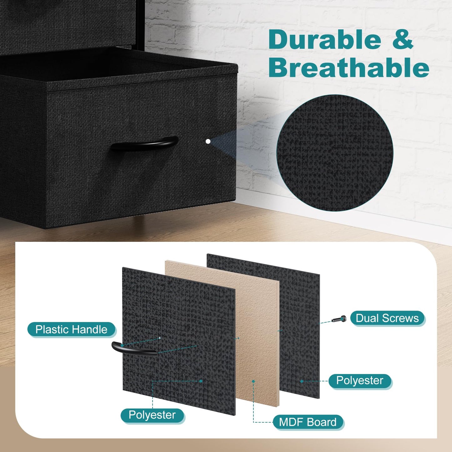 OLIXIS Dresser for Bedroom with 7 Fabric Drawers Storage Organizer