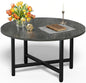 Round Coffee Table with Metal Frame for Living Room & Office