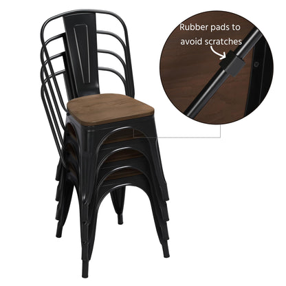 Yaheetech ClassicDining Chair Wood Metal Metal Adult