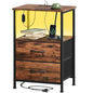 Somdot Nightstands with Charging Station & LED Light