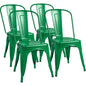 Stackable Metal Dining Chair Set with Classic Bistro Design for Indoor & Outdoor Use