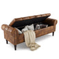 Linen Storage Bench with Rolled Arms and Tufted Design for Bedroom & Entryway