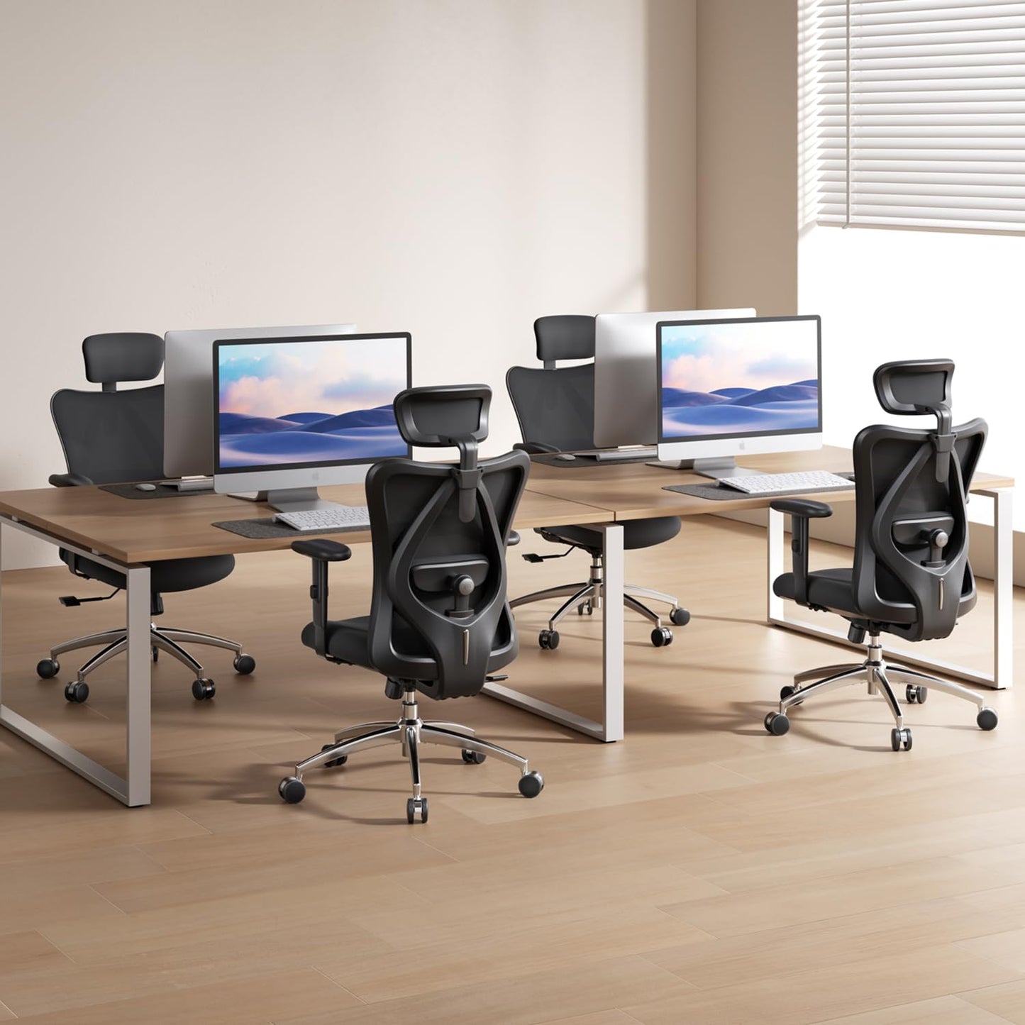 Ergonomic Mesh Office Chair with Adjustable Lumbar Support & Headrest