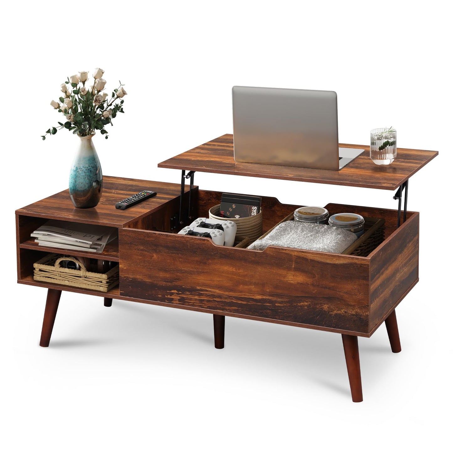 WLIVE Lift Top Coffee Table with Hidden Storage