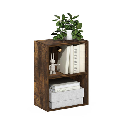 Tiered Wood Bookshelf with Open Storage Shelves for Home & Office
