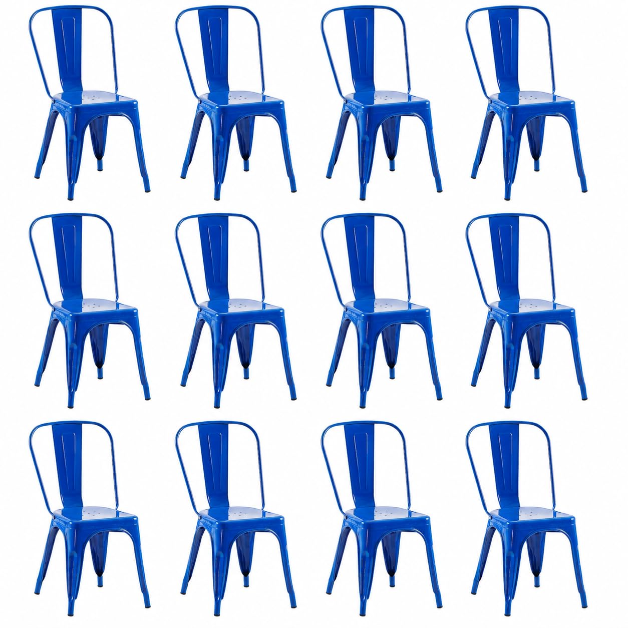 Rivbuio Metal Dining Chairs with Backrest, Stackable, Color, 2 Pack
