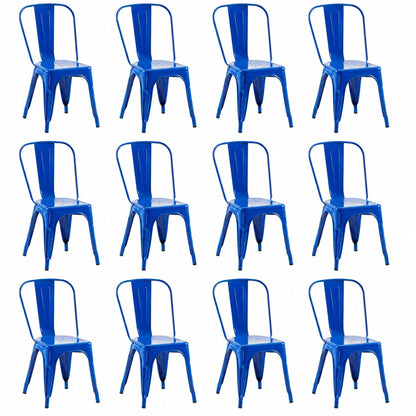 Rivbuio Metal Dining Chairs with Backrest, Stackable, Color, 2 Pack
