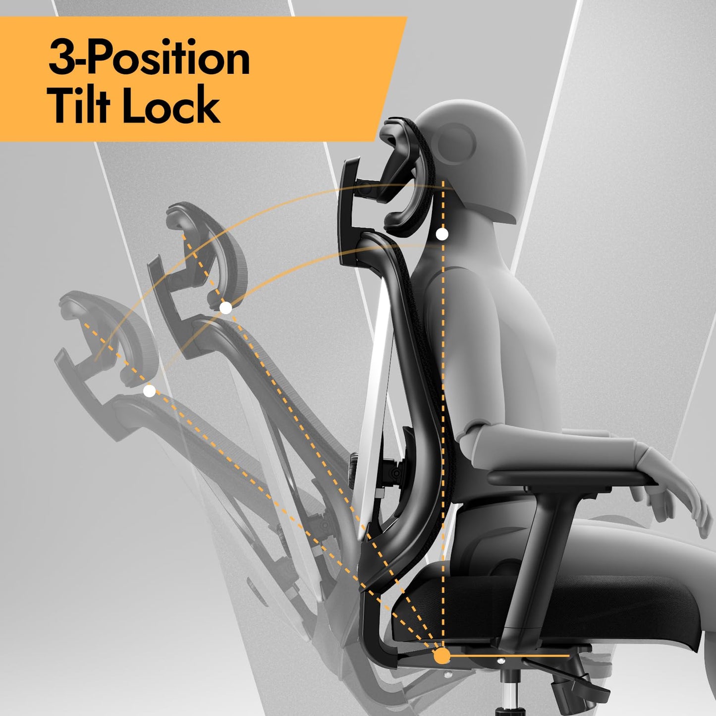 Ergonomic Office Chair with 3D Lumbar Support & Adjustable Armrests