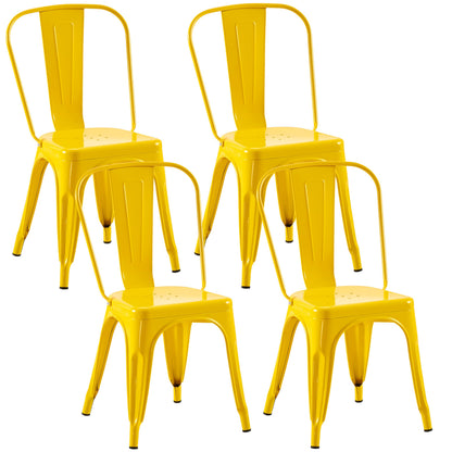 Rivbuio Metal Dining Chairs with Backrest, Stackable, Color, 2 Pack
