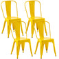 Rivbuio Metal Dining Chairs with Backrest, Stackable, Color, 2 Pack