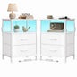 Nightstand with Charging Station and Adjustable LED Lights