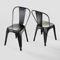 Rivbuio Metal Dining Chairs with Backrest, Stackable, Color, 2 Pack