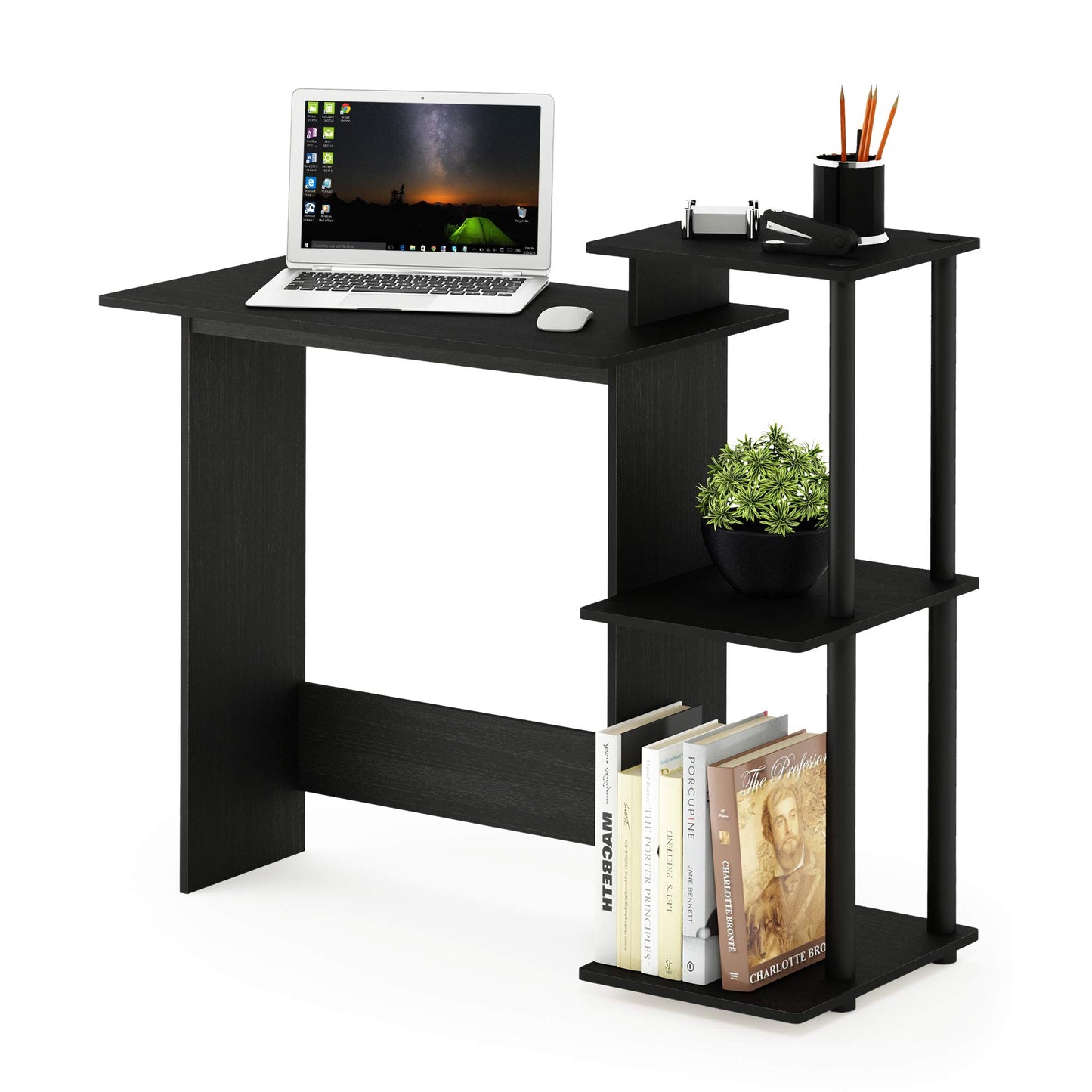 Computer Desk with Side Shelves for Home Office & Gaming Setup