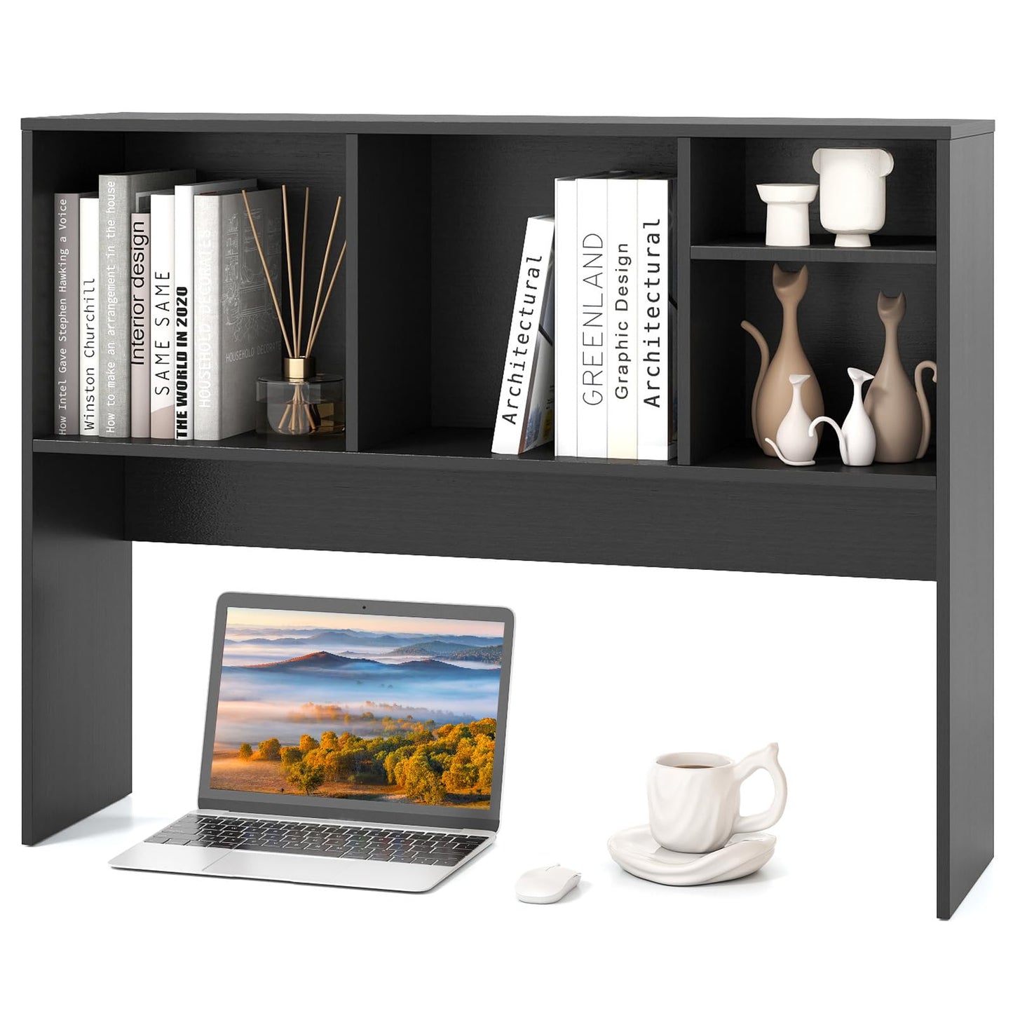 3-Tier Desktop Bookshelf Organizer with Storage Shelves for Office & Dorm