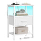 Nightstand with Charging Station and Adjustable LED Lights