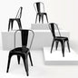 Rivbuio Metal Dining Chairs with Backrest, Stackable, Color, 2 Pack