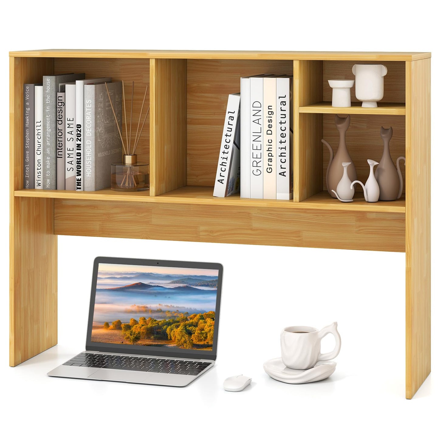 3-Tier Desktop Bookshelf Organizer with Storage Shelves for Office & Dorm