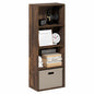 Tiered Wood Bookshelf with Open Storage Shelves for Home & Office